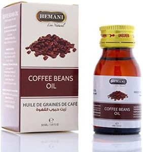 Hemani Coffee Bean Oil 30ml 100% Natural - Unrefined Arabica Seed Oil for Skin, Hair & Body Care - Vegan-Friendly