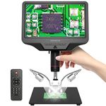 Andonstar AD409 HDMI Digital Microscope, 10.1 inch LCD Screen Soldering Microscope, 300X USB Electronic Microscope Camera for Professional PCB Soldering, Coin Collection, Supports Windows PC