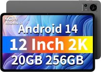 TECLAST T60 Tablet 12 Inch Android 14,20(8+12) GB RAM+256GB ROM(TF 2TB), T616 Octa-Core 2.0GHz, 4GLTE+5G WiFi, 2K FHD 2000x1200, Dual SIM, 4 Speaker/BT5.0/Camera 5+13MP/Type-C/GPS/8000mAh/Metal