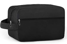 Toiletry Bag for Men Large Travel Wash Bag Water-Resistant Gym Shaving Organiser Bag, Shower Bathroom Makeup Bag with Handle (Black)