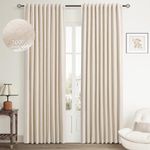 Tan Beige Linen Blend Blackout Curt