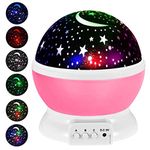 Kids Star Night Light, 360-Degree Rotating Star Projector, 4 LEDs 8 Colors Changing Desk Lamp for children birthday.