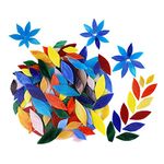 MYADDICTION 100x Mixed Colors Petal Mosaic Tiles Hand-Cut Stained Glass Art Decoration Crafts | Glass & Mosaics | Glass & Mosaic Tiles