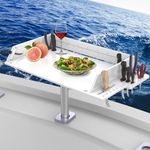 Artqiu Fishing Boat Bait Cutting Board with 360°Adjustable Rotational Stopper Rod Holder Mount Side Organizer Design and Knife Slot, Easy to Install Cleaning Station Extended Boat Fish Cleaning Table