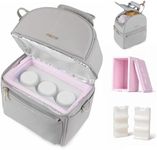 SUNVENO Breastmilk Cooler Bag with Detachable Insulation Box Double Decker Lunch Bag (Grey)