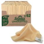 Spontex Unwrapped Microfibre Cloths for Cleaning | 62 x Packaging Free Microfibre Cleaning Cloths | For Use as Dusters, Dish Cloths & Kitchen Towels | 30 x 30cm | Made of 100% Recycled Fibres*