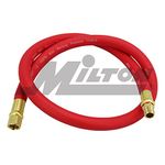 Milton 2760-3LH Air Leader Hose, 3/8" x 3 ft. Rubber Hose - 1/4" NPT Brass Ends - 300 Max PSI , Orange