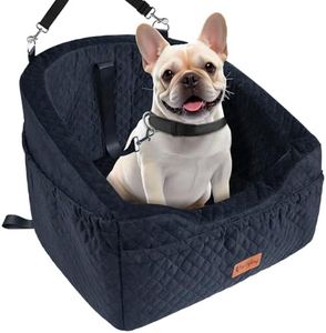 Vivifying Dog Car Seat, Memory Foam Dog Booster Seat for Small Under 30 Lbs, Detachable and Washable for Front and Rear Seats, Height Elevated with Storage Pockets
