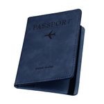 ILIYAH Passport Holder PU Leather RFID Blocking Passport Cover Travel Wallet Case with Card Slot & Elastic Strap Passport Covers（Navy）