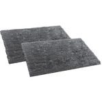 Amazon Brand - Solimo Premium Anti-Slip Microfibre Bathmat - 60cm x 40cm, Steel Grey, Pack of 2, Microfiber