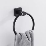 Towel Ring for Bathroom Wall Mounted Hand Towel Holder Durable Stainless Steel Towel Rack Hanger for Kitchen Laundry Room Guest Bath Simple Circular Shape (Matte Black)