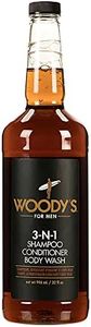 Woody's 3-in-1 Shampoo, Conditioner, and Body Wash, Multipurpose Wash for Men, Sulfate-free, Paraben-free, for all Hair and Skin Types, 1 Liter, 1-Pack
