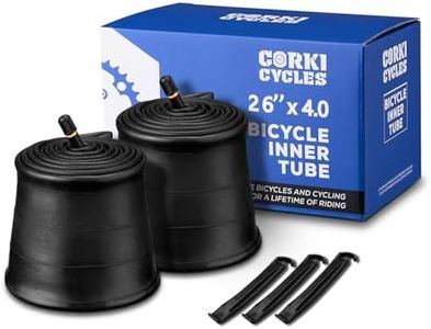 Corki Cycles 2-Pack 26 x 4.0 Fat Tire Bike Tube Schrader Valve 32mm, Butyl Rubber 26 Bicycle Inner Tube Replacement