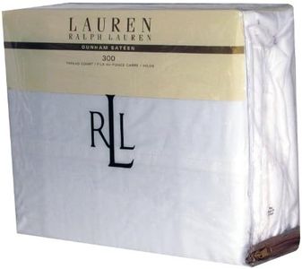 Lauren Ralph Lauren 3 Piece Twin Dunham Sateen Cotton Sheet Set Solid White