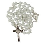 White Pearl Rosary for Wedding/Communion | Catholic Praying Rosary for Men & Women 6mm Beads (White Color)