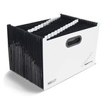 Rapesco 1622 SupaFile Plus A4+ Desktop Expanding File Organiser, Oversized to Fit Folders, 26-Part, White/Black