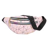 Estwell Bum Waist Bag Festival Fanny Pack 3 Zip Pockets Fashion Waterproof PU Leather Waist Pouch Travel Holiday Waist Pack for Women Ladies Girls