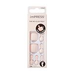 KISS imPRESS No Glue Pedi Press-On Nails, Toenails, Spun Sugar', Light Pink, Short Size, Squoval Shape, Includes 24 Nails, Prep Pad, Instructions Sheet, 1 Manicure Stick, 1 Mini File