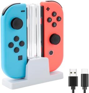 ELUTENG Nintendo Switch Controller Charger for 2 Controllers Joycon Charger with LED Light Indication Nintendo Switch Charging Dock with 3.3Ft Type C USB Charging Cable