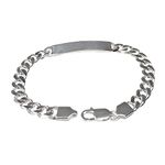 Treasure Bay Mens Solid 925 Sterling Silver ID Bracelet 7mm, Silver Chain Bracelet Available in 20cm, 21cm and 23cm (23)