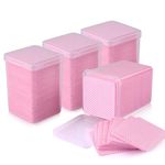 800 PCS Lint Free Nail Wipes Eyelash Glue Cotton Pads EBANKU Pink Nail Polish Remover Wipe Eyelash Extension Cleaning Supplies