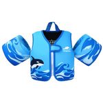 Gogokids Kids Swim Vest Arm Bands, Toddlers Swimming Float Jacket with Two Armbands Children Swimming Buoyancy Flotation for 2-6 Years/10-30 KG Perfect for Pool, Swim Lesson, Beach and Water Party