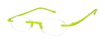 Scojo New York Gels Original Reading Glasses, Ultra-Lightweight Rimless Readers for Women and Men, Greensleeve, 3.00