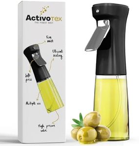 Spruzzatore Olio Spray per Cucina. Dispenser di olio in vetro da 240 ml olio spray spray nebulizzatore sottile nebulizzatore diffusore spray spray olio e aceto (nero, 240 ml)