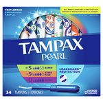 Tampax, Pearl Tampons, Plastic Applicator, TriPack, Super/Super Plus/Ultra Absorbency, 34 Count