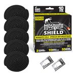 Mosquito Shield - 55-Hour Mosquito Coils with Citronella, 10 High-Performance Mosquito Repellent Coils for Camping & Patios, Made with Premium Black Carbon, Includes 2 Metal Stands