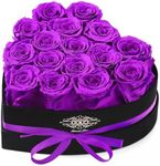 Agrul Valentines Day Roses Gifts for Her,Forever Preserved Flowers Roses in a Heart Shape Box,Anniversary Birthday Gifts for Wife Women Mom Best Friend Girlfriend/16Pcs Purple Roses