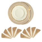 Kuber Industries Set of 12 Table Mats | Round Placemat for Dining Table | Tableware D?cor | Heat-Resistant | Placemats for Cakes & Desserts | Leather Kitchen Placemat | Chain Design | Copper