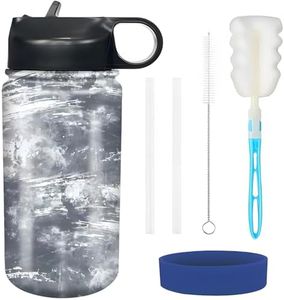 rickyh style Kids Water Bottle with Straw Lid Insulated Stainless Steel Reusable Tumbler Gifts for School, Toddlers, Girls, Boys 14oz