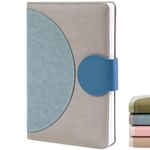 Koogel College Ruled Notebook, Blue Hardcover Leather Journal Lined Journal Notepads for Women Men Students Adults 15 x 21cm