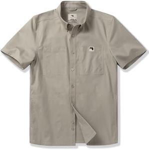 CHRONOLINE Men's Work Shirt Short Sleeve Button Down Canvas Shirt for Men