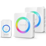 Wireless Doorbell, VOXON Door Bells Wireless Cordless with 2 Receivers IP65 Waterproof Plug in Door Bell Battery Operated, 1300ft Long Range Chime Kit with RGB LED Flash, 5 Volume Levels, 60 Melodies