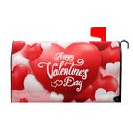 Happy Valentine's Day Mailbox Covers Magnetic Red and Pink Love Heart Mailbox Cover Sweet Valentines Day Mailbox Covers Magnetic Standard Size 25.5x21 Inch for Home Outdoor Garden Decorations