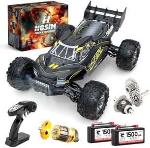 Hosim 1: 10 Brushless Rc Cars for Adults, Max 39+MPH Fast Remote Control Car for Boy, 4x4 High Speed Rc Truck All Terrains Off Road Rc Buggy Waterproof Hobby Grade Large Racing Toy Gift Monster Truck