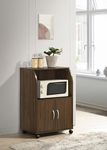 DeckUp Iris Engineered Wood Microwave Cart and Kitchen Cabinet(Walnut, Matte Finish)