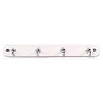 keypak 4-Hook Wall-Mounted Key Tidy, Key Holder for Entryway Hallway Living Room, Chrome on White