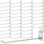 FUNSUEI 120 PCS 7.87 Inch Slatwall Panel Hooks, Sliver Wall Hanging Hooks Metal Slat Wall Hanger Slat Board Display Hooks Slatwall Organizer Pegs for Garage, Retail, Shop, Sundry Room, Silver