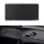 Car Anti-Slip Sticky Gel Pad, Bling Crystal Rhinestone Car Dashboard Mat Sticky Pad Non-Slip Mat, Multifunctional Fixate Gel Pads Non-Slip Pad for Cell Phone, Keychains, Sun Glasses, Stand (Black)