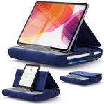 JSAUX Tablet Holder for Bed, Tablet Pillow Stand Compatible with Kindle, E-Reader, iPad Cushion Stand for iPad Pro 11 10.5 9.7 10.2 Air Mini and More 4-10.9'' devices for Lap, Bed and Desk -Navy Blue