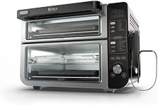 Ninja DCT451 12-in-1 Smart Double Oven with FlexDoor, Thermometer, FlavorSeal, Smart Finish, Rapid Top Convection and Air Fry Bottom , Stainless Steel (pack of 1)