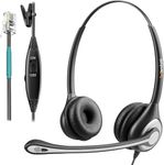 Wantek 602F Wired Telephone Headsets with Noise Canceling Mic for AVAYA Aastra Allworx Adtran Alcatel Lucent AltiGen Comdial Digium Gigaset InterTel Mitel Plantroniccs MiVoice Landline Deskphones