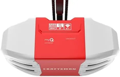 CRAFTSMAN 1/2 HP Smart Garage Door Opener - myQ Smartphone Controlled - Chain Drive, Wireless Keypad Included, Model CMXEOCG472, Red