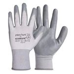 Karam HS31 Safety Gloves for Mechanical Hazards | Safety Work Gloves with White Liner with Grey Nitrile Coating | Industrial Use | Cut Resistant | Abrasion, Tear & Puncture Resistant | Size-M