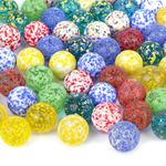 HAKACC 60PCS Glass Marbles Bulk, 16mm Colour Mixed Glass Marbles for Kids Marble Games DIY Home Decoration