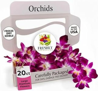 Freeze-Dried Purple Edible Orchids 0.2 oz | About 25+ Flowers | Dried Edible Orchids for Cocktails, Wedding Cakes, Desserts, Baking, DIY Crafts, Food Garnish, Elegant Culinary Decoration
