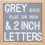 Set of 326, 2” (Inch) Plastic Letterboard Letters for Changeable Felt Letter Boards & Felt Letter Board, 10x10in Changeable Letter Board with Letters White 300 Piece